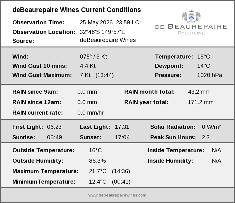 Current conditions summary
